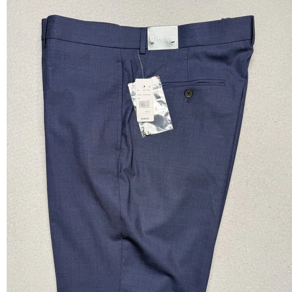 Brooks Brothers Men's Classic-Fit Wool Blend Suit Pant Blue 40x32 $190